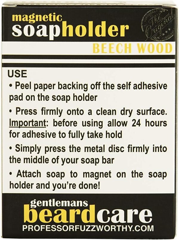 Professor Fuzzworthy Wood Air Dry Magnetic Soap Holder in-Shower Storage for Soaps & Beard Shampoo Bars - No More Soggy Soaps - Wooden Soap Dish Dispenser Bath Kitchen & Shower - Image 3