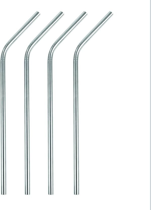 True Sippy Stainless Steel Cocktail Straws, Reusable Metal Straws, Dishwasher Safe, 8 Inch, Set of 4, Silver - Image 6