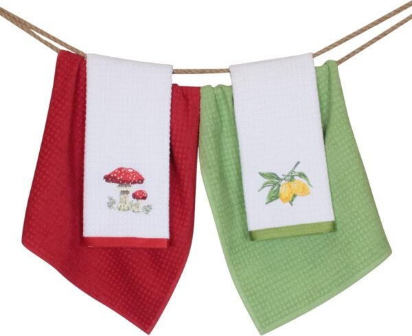 Kitchen Towels - Ultra Soft Cotton and Super Absorbent Dish Towels for Kitchen, Large Kitchen Towel 24x16 Inches, Natural Cotton Dish Towels Pack of 2 (Lemon) - Image 7