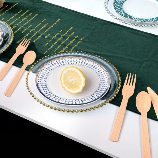 200 Pack Disposable Bamboo Utensils - 100% Eco-Friendly Bamboo Cutlery Set with 100 Forks, 50 Spoons, and 50 Knives - Perfect for Weddings and Parties, Recyclable and Compostable Flatware - Image 4