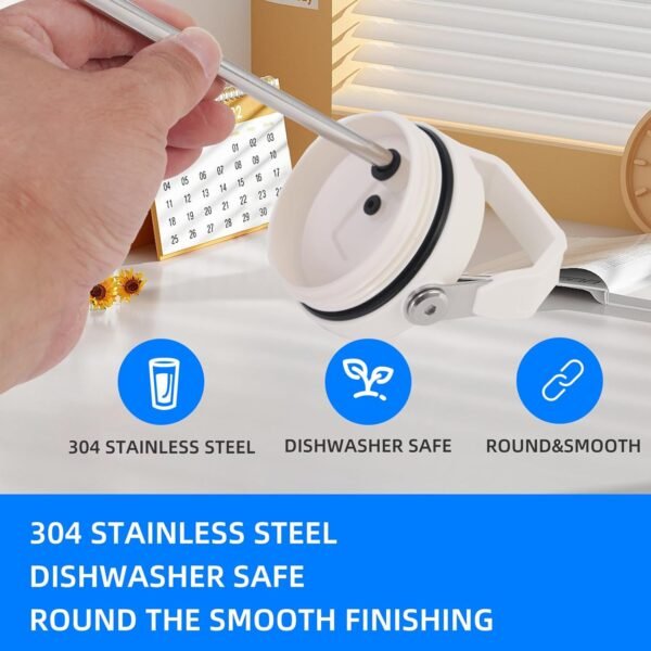 Metal Straws for Stanley Iceflow Flip 30oz Tumbler, With 1 Straw Cleaner, Reusable Stainless Steel Straws Compatible With Stanley 30oz Tumbler(5pcs) - Image 5