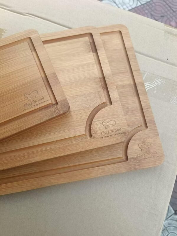 Wooden Chopping Board for Kitchen, Set of 3 Suitable for Meal Prep and Serving -ChefWood Bamboo Chopping Board