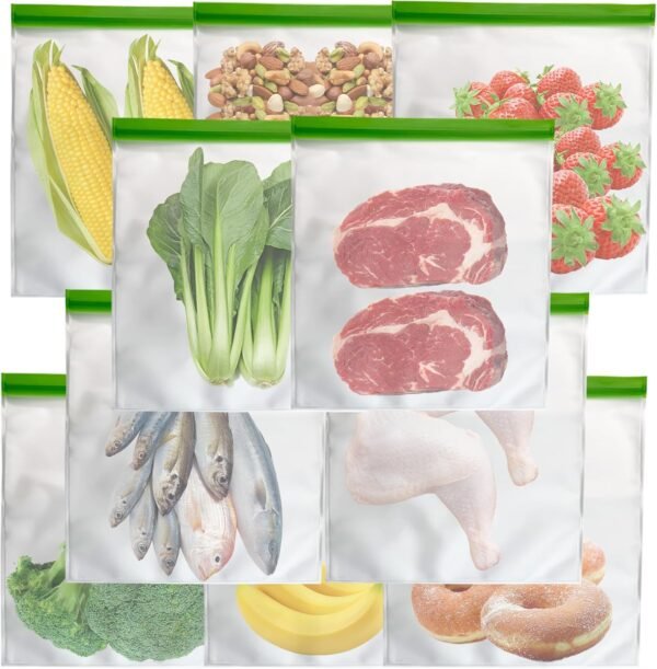 Odor Proof Food Storage Bags Reusable Bear Bags for Food Backpacking No-Odor Zipper Barrier Bags Fit Home Organization, Food Storage,Freezer Safe(10p-8.5x10in)