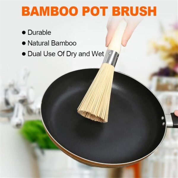 Natural Cleaning Brush Set For Home Use Kitchen Cleaning Tools That Are For Pots And Pans Dishwashing Brushes Large Baking Sheets for Oven (Beige, 20cm) - Image 2