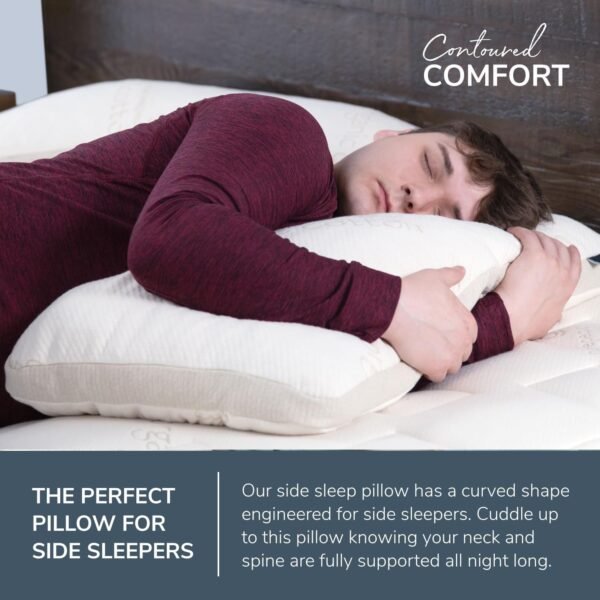 Naturepedic Organic Latex Side Sleeper Pillow - Standard/Queen Bed Pillow with Shoulder Cutout - Luxury Pillow for Back Support and Neck Pain Relief - Image 2