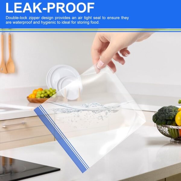12 Pack Reusable Gallon Freezer Bags Dishwasher Microwave Safe,BPA Free Reusable Bags Silicone Stand Up Leakproof Reusable Food Storage Bags for Meal Prep Fruits Fridge Kitchen Organization - Image 3