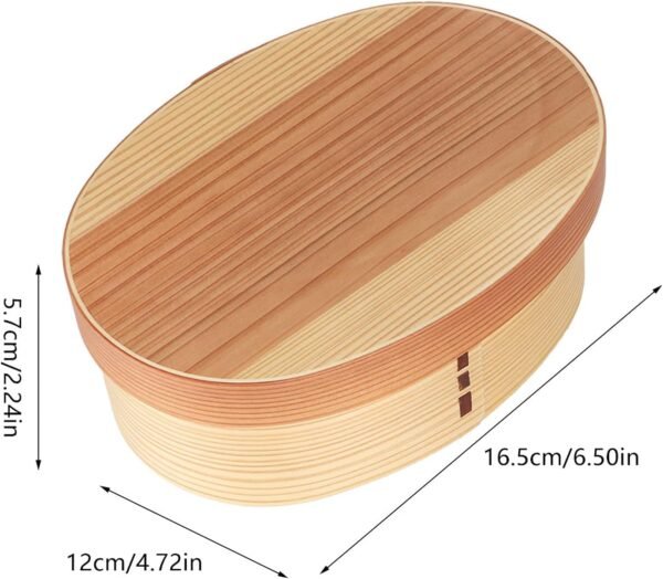 Bento Box Adult for Food Container, 1layer Bento Lunch Box Wood Wooden Sushi Tableware Women Men Lunch Container with Chopstick Kitchen Utensils Set for Home Office Picnic Outdoor - Image 6