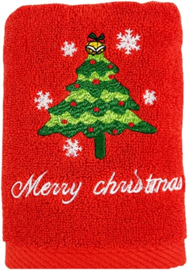 Christmas Kitchen Towels Christmas Decorative Hand Towels Soft And Absorbent Dish Towels Set Cotton Wash Basin Towels For Drying Cleaning Bathroom Decorations For Kids Lavender Towel (Red #5, A)