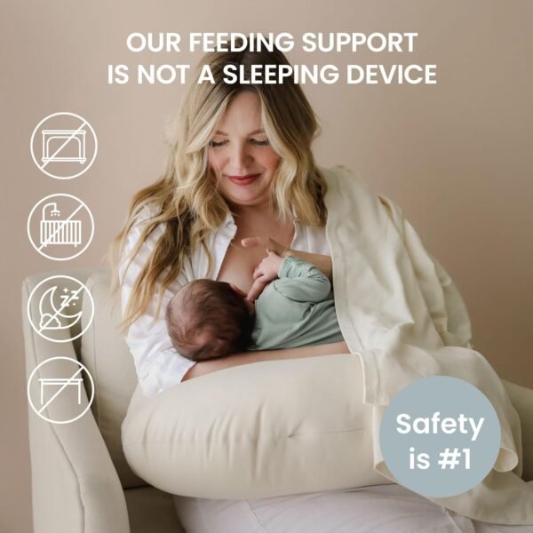 snuggle me Organic Nursing Pillow | Bottle & Breastfeeding Pillow with Organic Cotton Cover & Fiberfill, Machine Washable Feeding Pillow, Newborn Essentials Must Haves (Natural) - Image 8