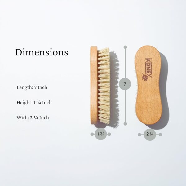 Konex Nylon Fiber Economy Utility Cleaning Hand Brush. Heavy Duty Hand-Held Scrub Stiff Bristle Brush with Wood Body. (Peanut Shaped) - Image 2