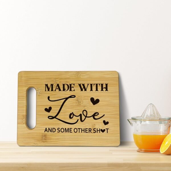 Made with Love Cutting Boards for Kitchen, House Warming Gifts New Home Women Couple, Bamboo Cutting Board, Fun Couples Gifts Decorative Cutting Boards for Kitchen,Fun Kitchen Gifts for Women - Image 5