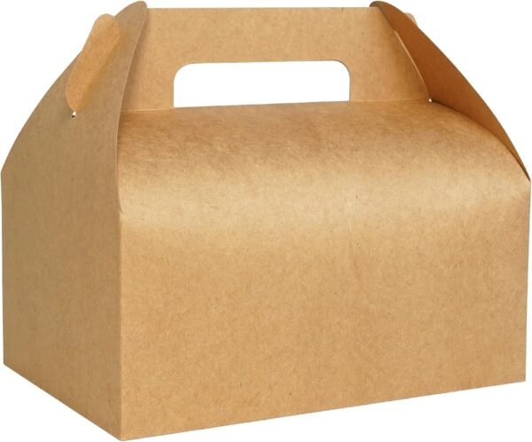 UnicoPak 30 Pcs 9x6x6 Large Gable Boxes Gift Boxes with Handles Food-grade Bakery Boxes Treat Boxes Paper Lunch Boxes To Go for Birthday Wedding Party Favors Picnic Business Christmas
