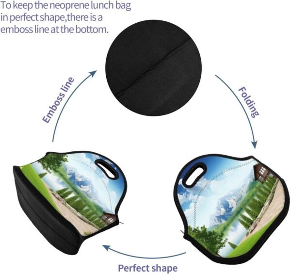Neoprene Lunch Bags Natural Print Insulated Lunch Tote Bag Reusable Thermal Cooler Lunch Container Box for Work Travel Picnic - Image 4