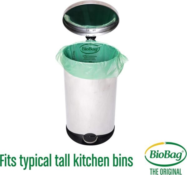 BioBag USA, 13 Gallon Compostable Kitchen Trash Bags, 144 Count, 100% Certified, Compatible with Backyard Composting, Keep Trash Clean and Free of Debris - Image 4