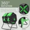 SQUEEZE master Large Dual Chamber Compost Bin Tumbler Outdoor Garden- Easy Rotating- Sturdy Steel Frame-Fast Composting (Green, 2 × 18.5 Gallon) - Image 4