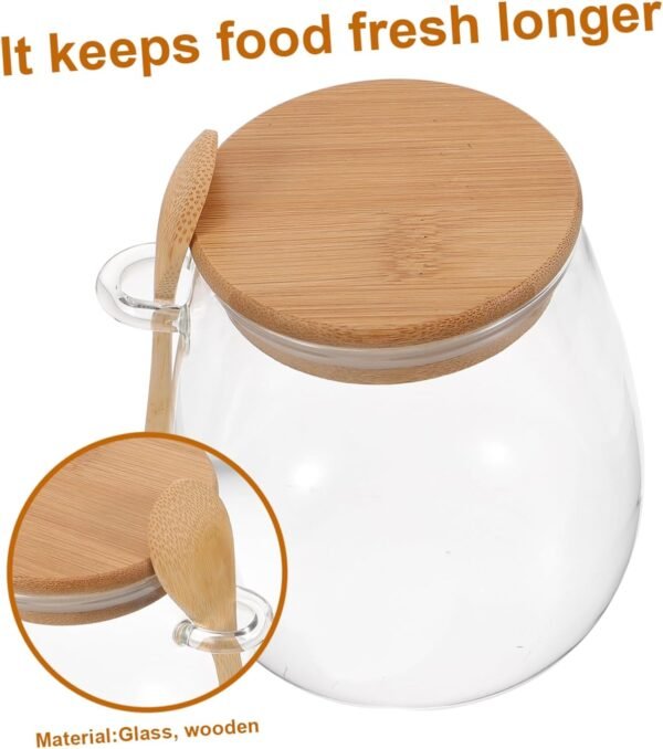 Glass Jar Convenient Canister Home Accessory Tea Leaves Jar Tea Storage Jar Loose Tea Canister Nuts Canister Dry Goods Canister Dustproof Tea Jar Tea Storage Can Tea Container Wood - Image 3