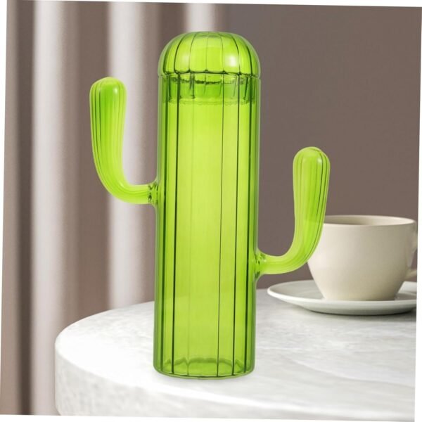 Cactus Storage Jar Jam Jars with Lids Labels Coffee Beans Trinket Storage Container Candy Jar Cactus Shaped Container with Lid Flask Large Jars with Lids Mug Glass Green - Image 5