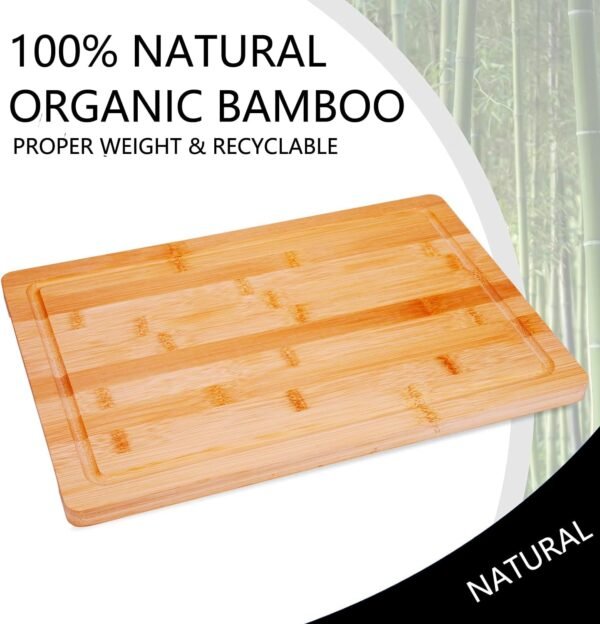 Cutting Boards for Kitchen,Wood Cutting Board Set of 3,Thick Wooden Chopping Board with Holder,Bamboo Cutting Boards Dishwasher Safe, Butcher Block Cutting Board for Meat - Image 3