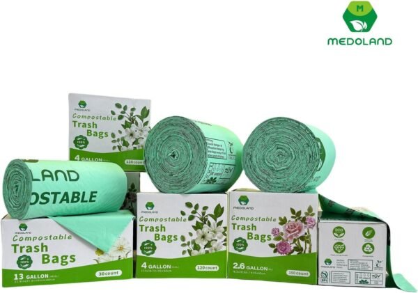 100% Compostable Bags for Countertop Bin, 4 Gallon (120 Count, 0.79 Mils), Compost Trash Bags for Food & Green Waste, Plant-Based, Biodegradable, Leakproof, Tear Resistant, Odor Controlled - Image 5