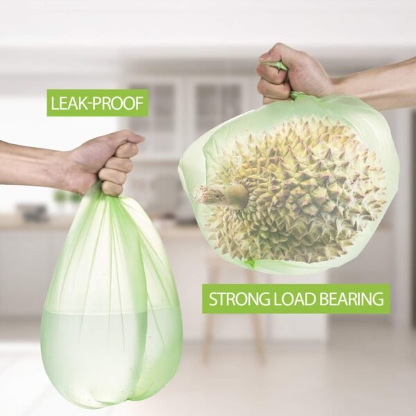 Small Trash Bags 4-Gallon Biodegradable - 100 Counts/ 5 Rolls Recycling and Degradable Garbage Bags Trash Can Liners for Bathroom Kitchen and Office - Image 2