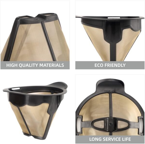 Reusable Coffee Permanent Filters Cone Replacement Coffee Filter Compatible with Ninja Coffee Maker and Brewer CM300, CM305, CM360, CM371, CM400 (1 Pack) - Image 3
