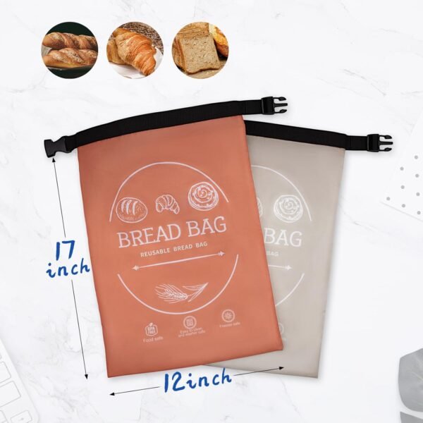 2 Pack Reusable Bread Bags for Homemade Bread with Beeswax Wraps for Food, Sourdough Bread Baking Supplies, Sourdough Bread Bags & Beeswax Wrap for Bread Storage - Image 2