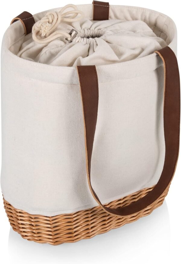 PICNIC TIME 200-00-187-000-0, Natural Pico Willow & Canvas Insulated Lunch Bag, One Size - Image 6