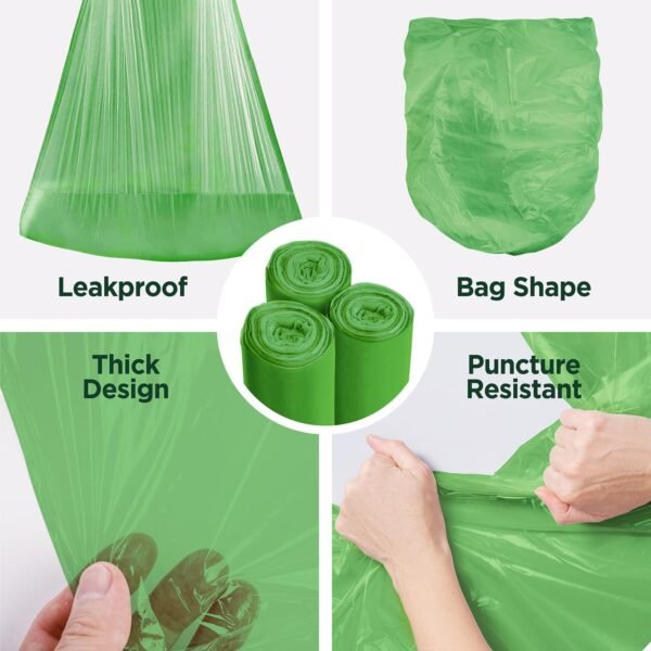 ToughBag 13 Gallon Trash Bags (100 Count) - Kitchen Trash Bags, Green Recycle Bags 13 Gallon - Image 5