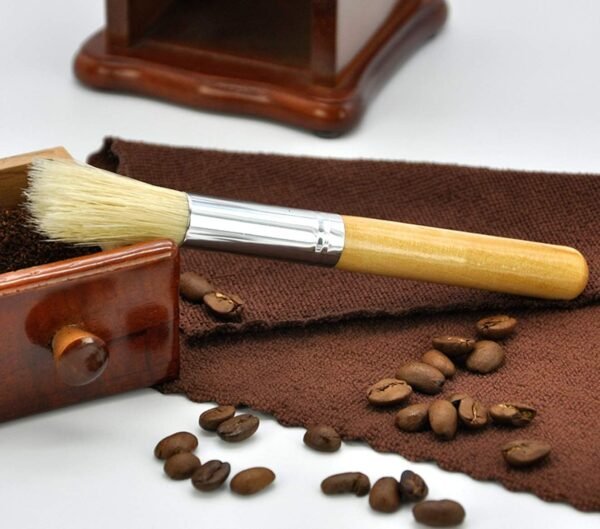 Coffee Grinder Brush Espresso Supply Maker Cleaning Brush, Wood Handle & Natural Bristles Dusting Brush Espresso Accessories for Home Kitchen Barista Tool - Image 7