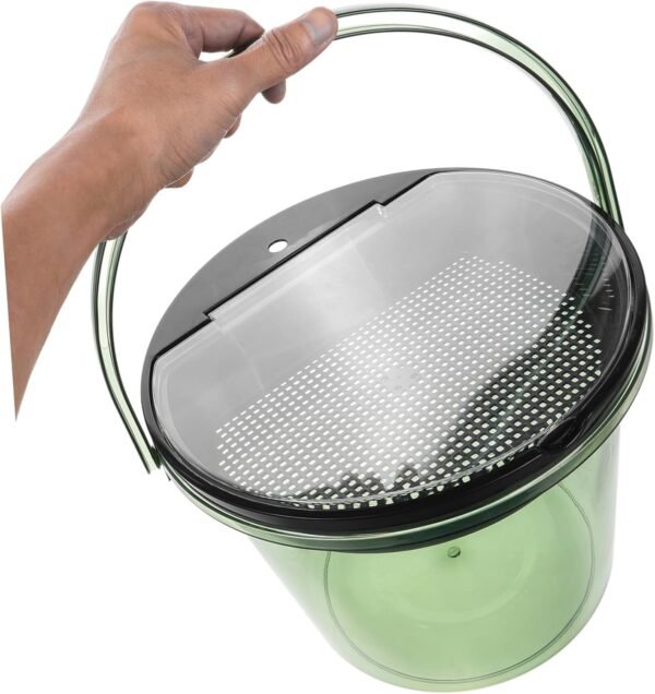 Tea Residue Bucket Camper Accessories Garbage Can Trash Can Food Waste Bin for Kitchen Compost Bin Kitchen Recycle Bins for Kitchen Countertop Compost Bin with Lid The Pet Green - Image 3
