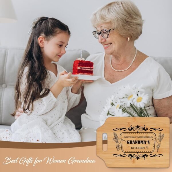 Gifts for Grandma, Grandma's Birthday Gifts, Engraved Bamboo Cutting Board 11"L x 8.5"W x 0.39"Th - Best Grandma Gifts from Daughter Son for Grandmas Birthday, Thanksgiving, Christmas. - Image 4