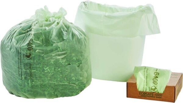 STOUT by Envision E2430E85 EcoSafe-6400 Compostable Bags, 24" x 30", 13 gal capacity, 0.85 mil thickness, Green (Pack of 45) - Image 10
