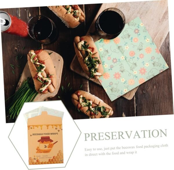 Didiseaon 15 Pcs Beeswax Wrap Lunchbox for Beeswax Food Wraps Sustainable Food Wraps Decorate Burger Bread Reusable Wraps Beeswax Bowl Cover Cake Preservation Wraps - Image 3