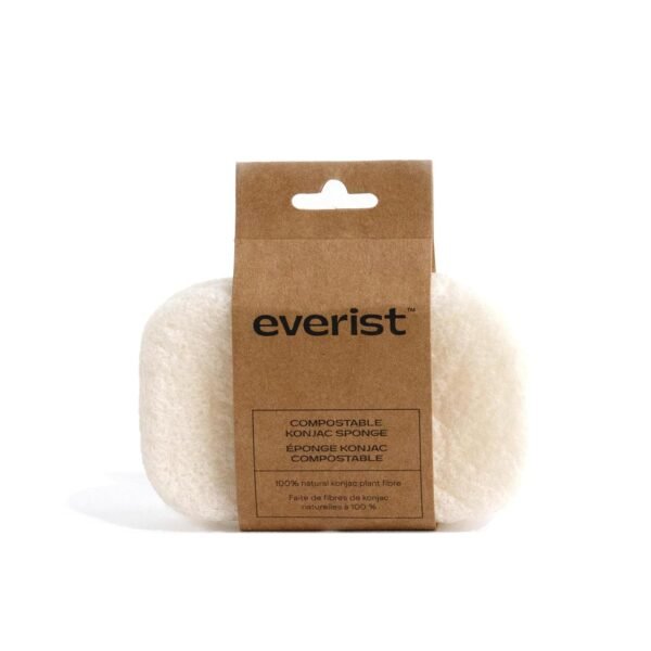 The Compostable Konjac Sponge, Exfoliating Body Sponte, 100% Natural Plant-Fiber, Gentle Exfoliation, Smoother Skin, 1 Each