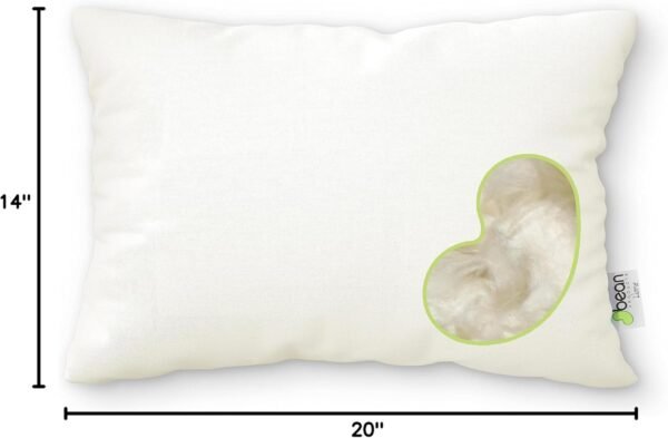 Bean Products Kapok Pillow - 14" x 20" - Japanese Sized - Organic Cotton, Vegan, Premium Quality - Made in USA Organic Fabric & Fill - Plus One Organic Natural Pillowcase - Image 8