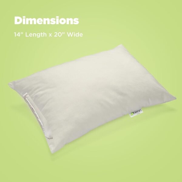 Millet Japanese Bed Pillow - Organic Cotton, Vegan, Premium Quality - Made in USA -14" x 20" - Neck Bed Body Floor Cushion Insert Couch Throw Bolster - Organic Eco Friendly Fabric and Fill - Image 3