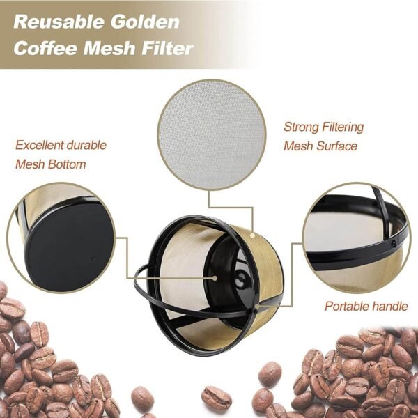 Reusable Coffee Filter Basket, 2 Pack Basket Coffee Filters 8-12 Cup Replacement Coffee Filter for Mr. Coffee and Black & Decker Coffee Makers and Brewers - Image 3