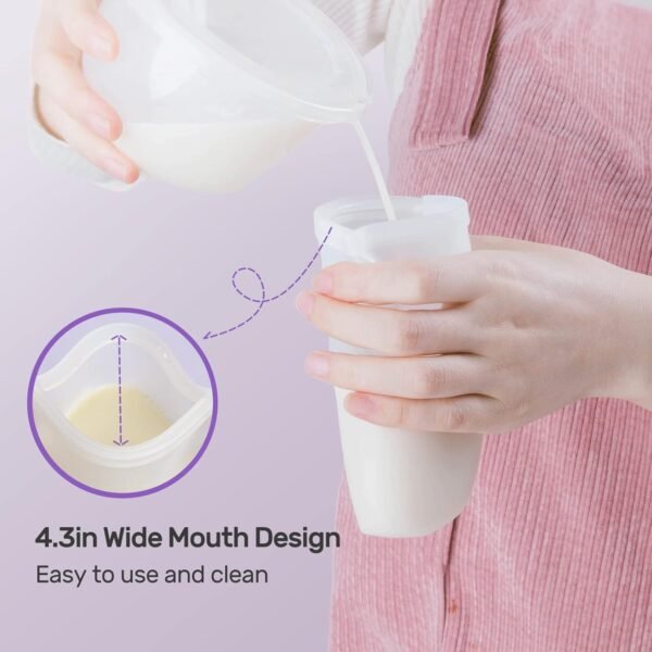 Nuliie 7 Pcs Silicone Breastmilk Storage Bags Reusable, 8oz/240ml Double Leak-Proof Breastmilk Freezer Bags, BPA Free Self-Standing Milk Bags for Breastfeeding, Baby Food Pouches - Image 3