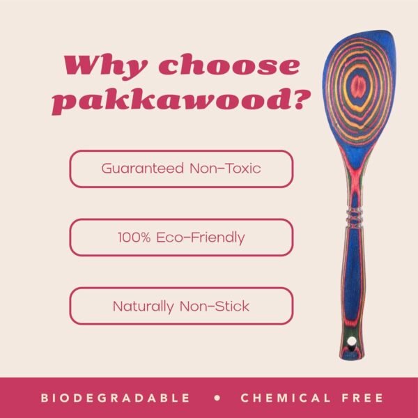 Pakkawood Ultimate Kitchen Starter Set – 9-Piece Bundle with 3 Spoons, 1 Spatula, 3 Spurtles & 2 Salad Hands, Housewarming Gift Set - Image 4