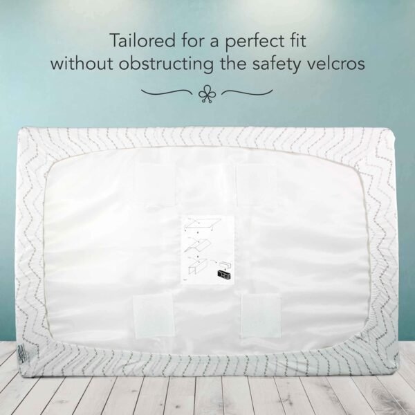 100% Organic Cotton Bassinet Sheets (Set of 2) for The Guava Lotus Travel Bassinet - Baby and Newborn, Fitted Bassinet Sheets, for Boys & Girls (Grey and White) - Image 3