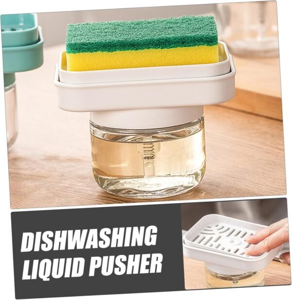Presser Liquid Dish Soap Dispenser Sink Soap Dispenser Dishwash Sink Strainer Human Faucet Two Automatic Soap Dispenser Double Dispensers Sponge Rinse Drainer Soda Glass - Image 9