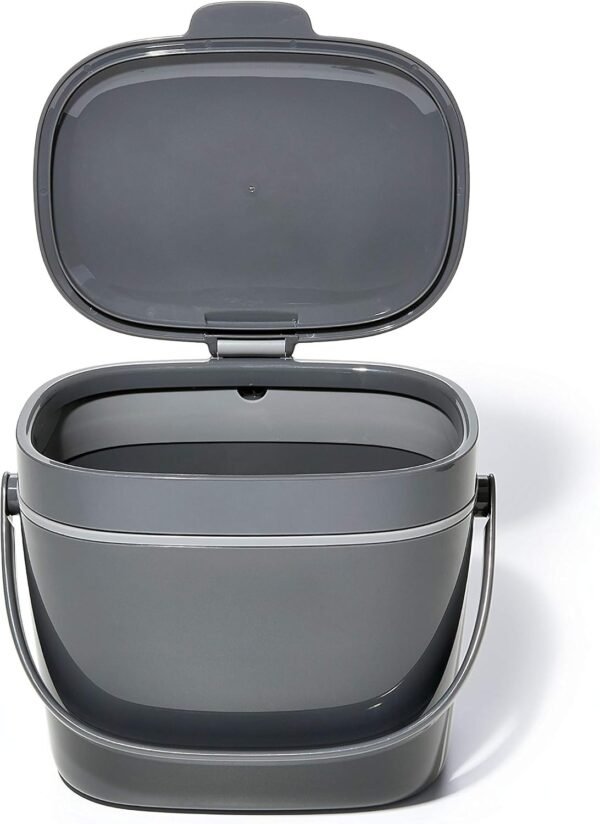OXO Good Grips EASY-CLEAN COMPOST BIN - CHARCOAL - 1.75 GAL/6.62 L, Plastic, 8.3"L x 10.15"W x 12"H - Image 10
