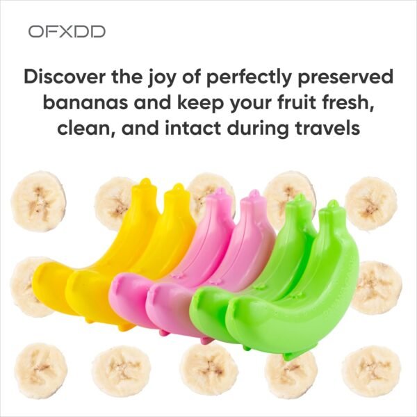 Banana Case - Plastic Banana Holder for Lunch Boxes - Reusable Banana Keeper Cap - Banana Container Storage for Picnic, Camping, Keep Fresh, 6 Pcs - Image 3