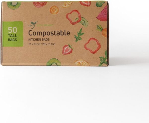 LEAF Compostable Kitchen Bin Liner (Tall 50 Count)