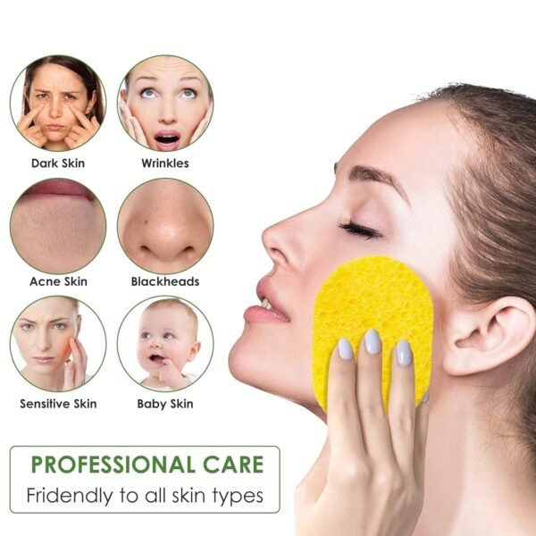 Biobased Face Cleansing Pads Facial Scrubber Sponges for Women&Men Exfoliation,Lint Free Reusable Daily Face Wipes Skincare Tools for Multi-Purpose - Image 2