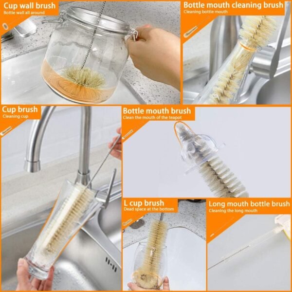 Masthome 9 Pieces Bottle Brush Set, Long Handle Bottle Cleaner for Washing Narrow Neck Wine/Beer Bottle, Hummingbird Feeder, Baby Bottle, Sports Bottle, Thermos, Flask - Image 3