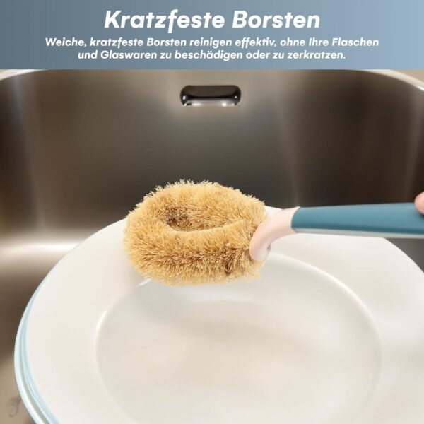 Easy Gleam | Scrub Cleaning Brushes - Hard Scrubber for Cast Iron Cookware - Durable Material with Natural Hard Sisal Bristles - Versatile for Household Cleaning - 11.6'' x 2.9'' (Navy Blue) - Image 5
