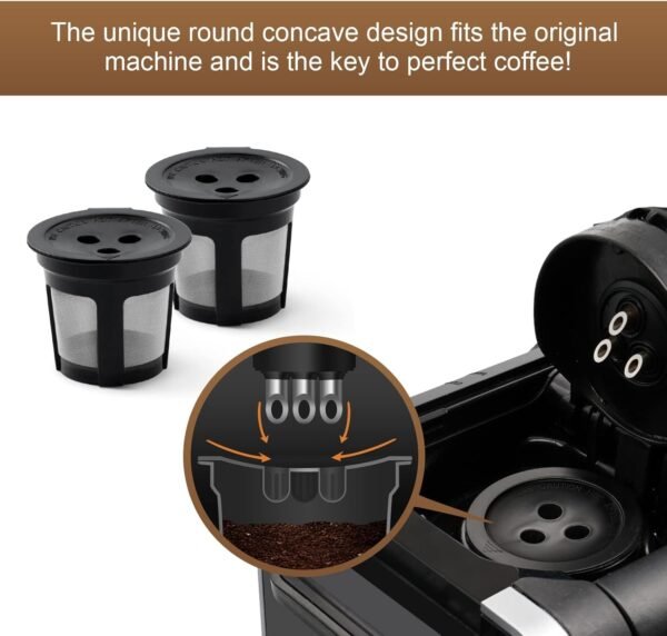 Reusable Coffee Pods for Ninja Dual Brew Coffee Maker, 3 Pack Reusable K Cups Coffee Filter for Ninja DualBrew Pro CFP301 CFP307 Coffee Maker - Image 3