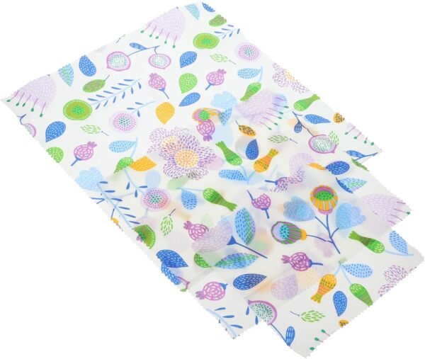 Organic Beeswax 3pcs Beeswax Wrap Organic Beeswax Organic Beeswax Cloth Kitchen Beeswax Wraps Food Wrap Cloth Cloth Suit Wrapping Cloth Purple Flower Stencil Purple