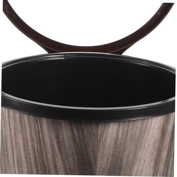 Imitation Wood Grain Trash Can Trash Can with Lid Bathroom Garbage Trash Can Favors Garbage Bin Bathroom Bin Litter Wicker Basket Infuser Kitchen Compost Bin Trash Cans PVC Plastic - Image 3